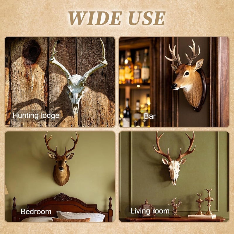 Qonutoci European Mount Skull Hanger - 12 Pack 4.1"x1.4" Deer Hanger, Heavy-Duty Rustproof Hooks for Deer, Antelope, Coyote & Small Game Taxidermy, Easy to Install, Indoor/Outdoor Use - Image 4